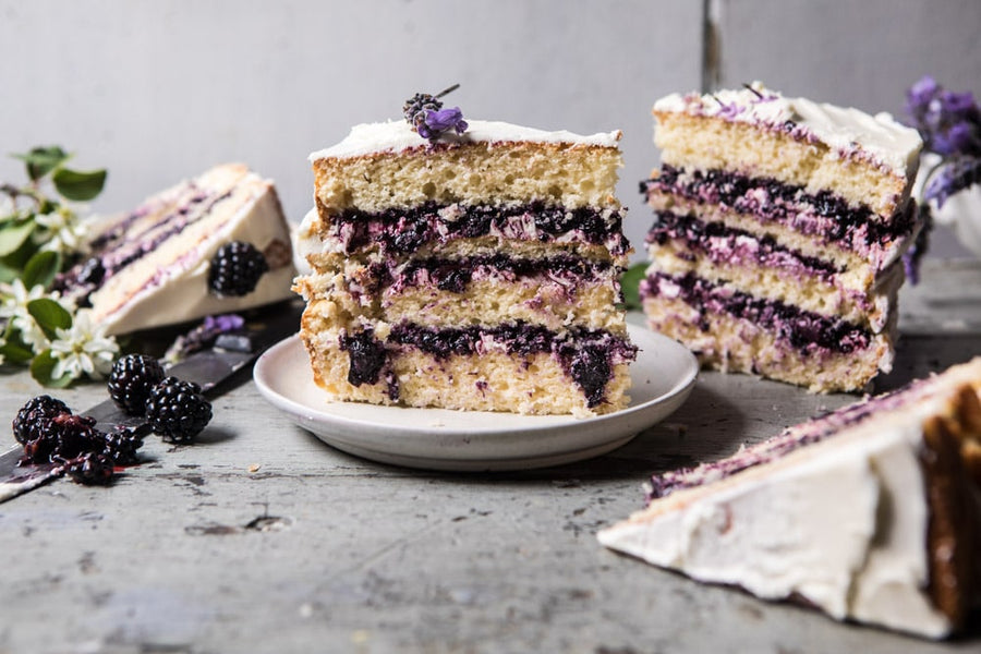 Blackberry Lavender Naked Cake